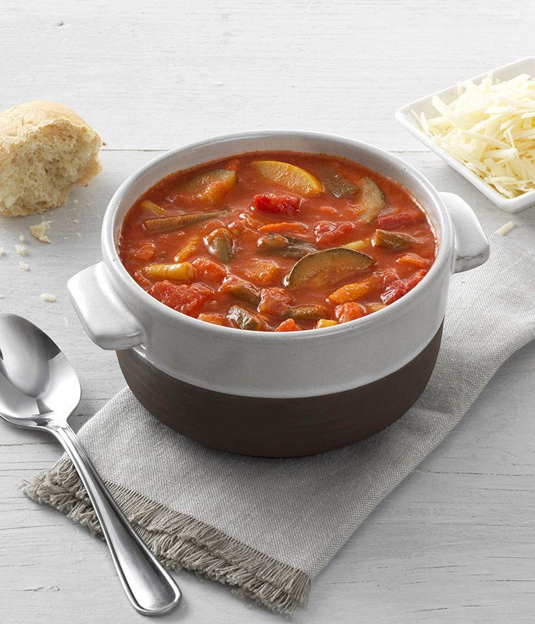 Tomato Soup with Garden Vegetables